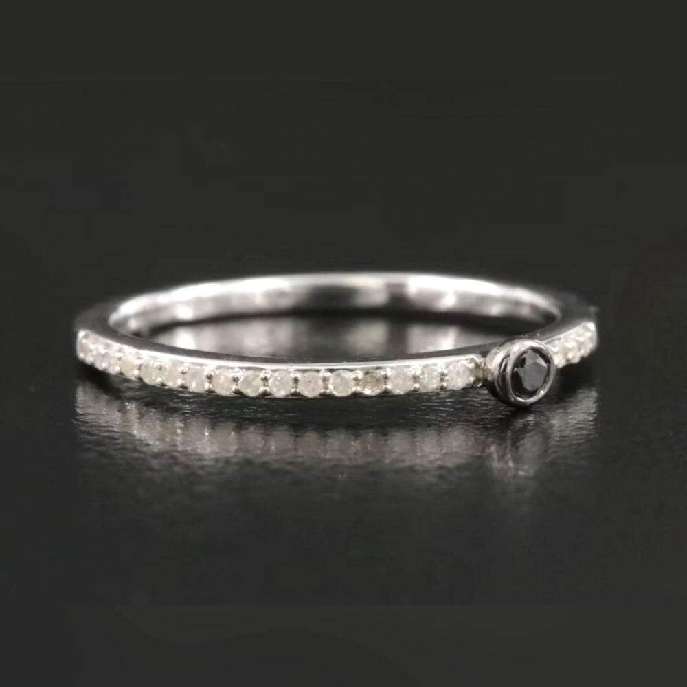 Diamond Stackable Ring | Size: 7.00 | 925 Sterling Silver